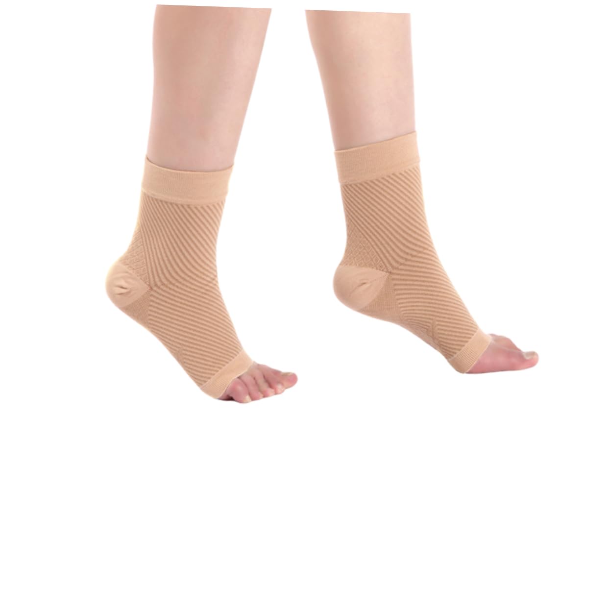 KOMBIUDA 1pair Compression Socks for Plantar Support Elastic Ankle Protector s Skin Color Breathable Design for Athletes Improves Circulation Reduces Pain Comfort