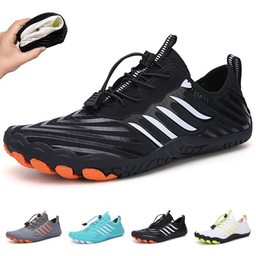 Grounded Footwear for Women Men Grounded Footwear Barefoot Shoes Slip On Shoes Minimalist Hiking Water Active Beach Shoes(Black,12 Women/10 Men)