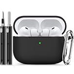 Inesore Compatible with AirPods Pro 3 Case with Cleaning Kit, Silicone Protective Case Cover for Apple Air Pods Pro 3rd (2025), Unisex Design - Black