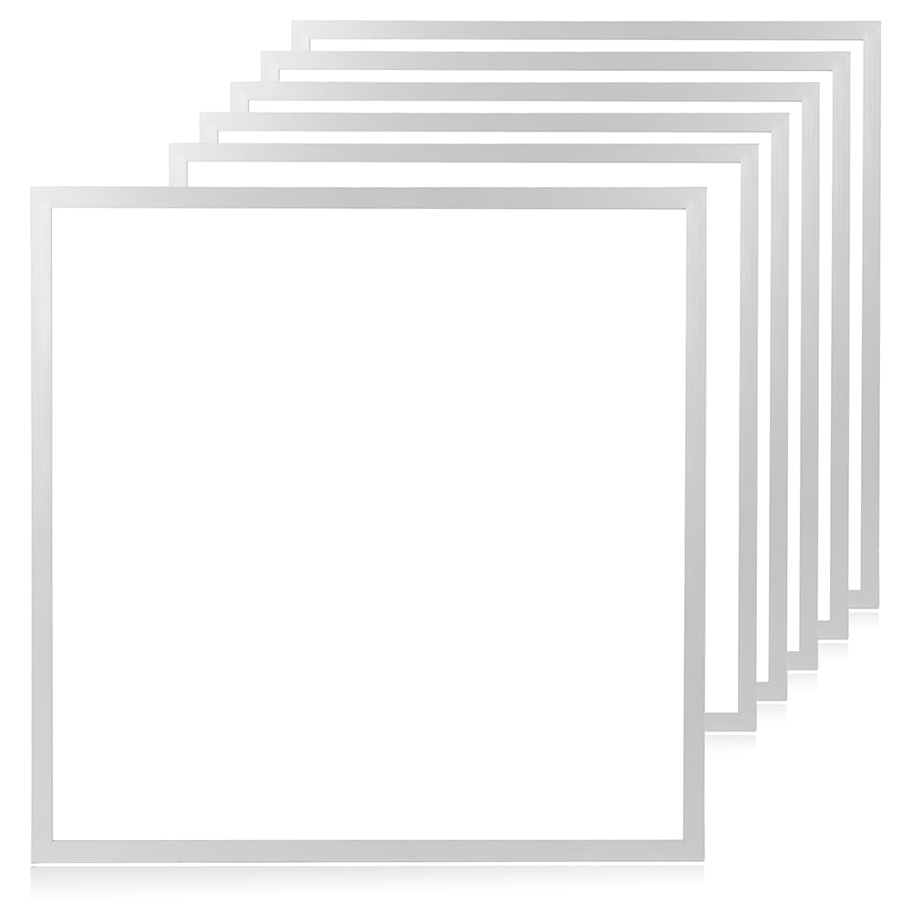 LUXULA 6x LED BackLit Panel, 62x62 cm, IP44, 40W, 4400lm, 6000K Kaltweiß, 110° Abstrahlwinkel, LED Deckenleuchte, Praxis und Labor, Rasterdecke 62x62, Deckenplatten 62x62, inkl. ENEC Marken-Netzteil