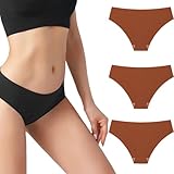 Sous vêtements hipster sans couture pour femmes, culottes invisibles invisibles, sous vêtements de bikini extensibles doux, sous vêtements pour femmes, 3 pièces., L