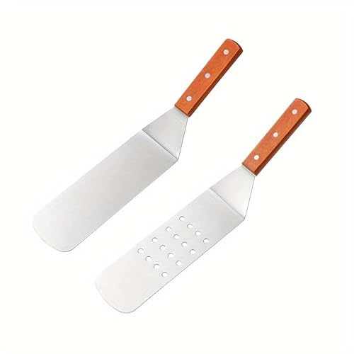 Stainless Steel Griddle Spatula, Commercial Grade Flat Scraper for Teppanyaki, Pancake, Fried Ice Cream, Versatile Cooking Tool for Street Vendor & Kitchen Set