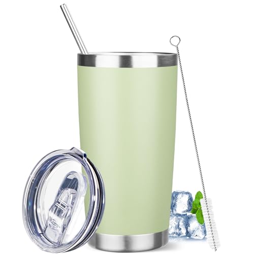 YEBTS Life 20 oz Tumbler with Lids and Straws, Stainless Steel Insulated Travel Coffee Mug, Double...