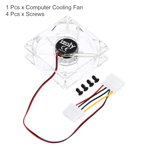 Ventilador silencioso de 80mm con 4 LED blancos para disipar calor en radiadores PC 3