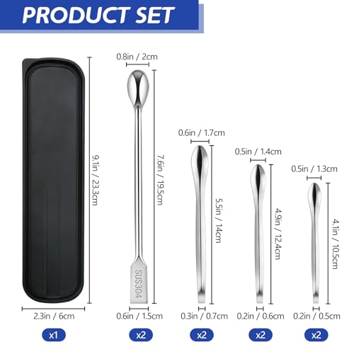 Artcome STSHAO-23PC 23 Pcs 304 Stainless Steel Micro Spoop & Lab Spatula Set - Mixing Spatula - Laboratory Sampling Scoop thumb #2