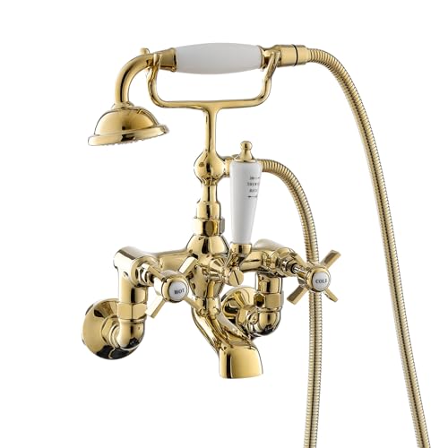 Douche à main en forme de téléphone avec robinet de baignoire mural fixe