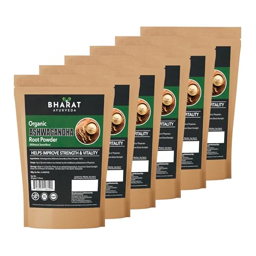 Image of Organic Ashwagandha Root Powder 300g - Pure Herbal Supplement for Stress Relief, Energy & Immunity |Support Strength & Vitality| Pack of 6-50 g each