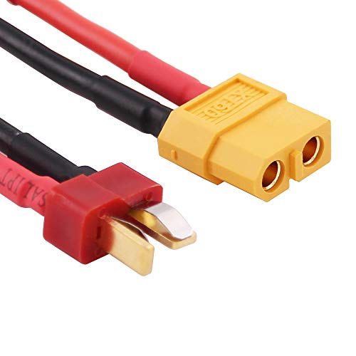 4pcs Adaptador Conector XT60 a T-Plug con Cable 14awg 2in miniatura 4