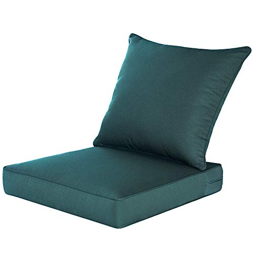 Image of QILLOWAY Outdoor Chair Cushion Set,All Weather Outdoor Cushions for Patio Furniture.Mallard /Forest Green