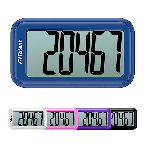 Pedometer for Walking Steps, 3D Accurate Simple Pedometer, Step Counter for Kids Men Women Seniors, Step Tracker with Clip Lanyard, Blue