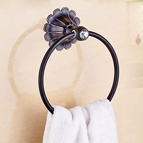 Porte-serviette de bain retro rond a support mural anti-rouille
