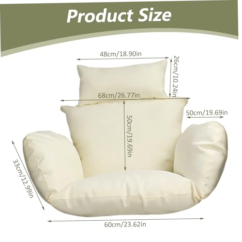 Coussin pour fauteuil suspendu imperméable avec fermeture éclair lavable en machine