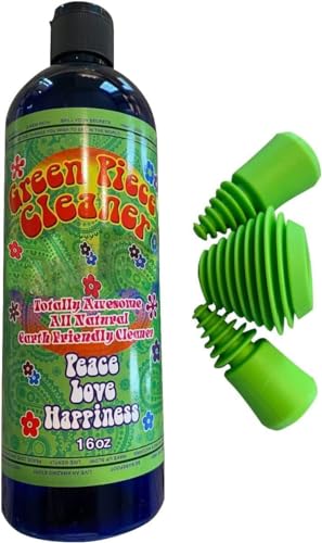 Image of Green Piece Glass Cleaner - 16 Oz - 3 Silicone Plugs - Scent Proofing