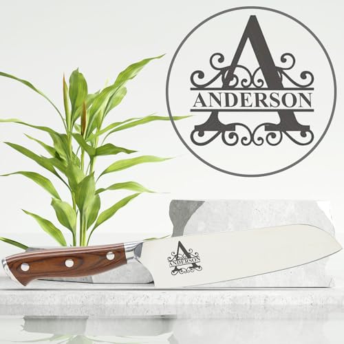 Image of Customizable Custom Chef Knife Personalized chef knife, Engraved chef knife, corporate keepsake, Kitchen Knife with Laser Engraved Monogram - Personalized Touch