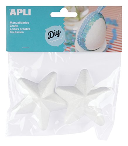 Apli 14799 – Sachet de 2 étoiles en polystyrène Ø 75 mm