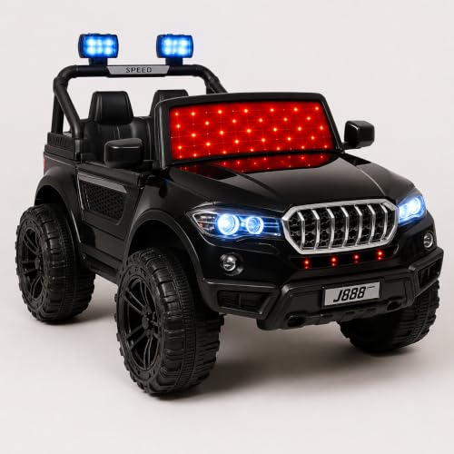 Image of Kawaii Kids Speed 888 Battery Operated Electric Car for Kids, 12V Rechargeable Ride-On SUV with Solid Design, Kids Ride-On Car for Boys & Girls Age 1-7 Years (Police Black)