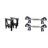 Metabo HPT Folding Sawhorses, 2-Pack (115445M) & IRWIN QUICK-GRIP Clamps, One-Handed, Mini Bar,...