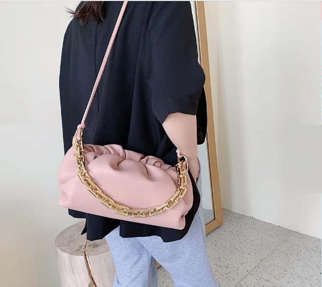 Image of Women's Cloud Shape Sling Bag Trendy Fashion Shoulder Bag Chain Handle Crossbody Bag for Girls