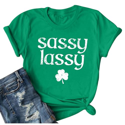 St Patrick's Day Shirt Women: Lucky Irish Tee Shirts Shamrock Graphic Tee Irish Tops Crewneck Casual Short Sleeve Tee