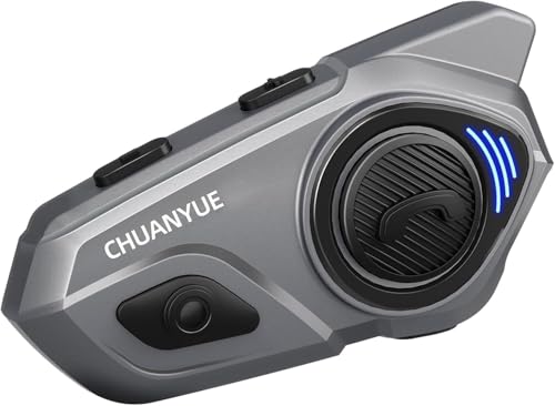 X2 Motorrad Bluetooth Headset, Helm Kommunikationssystem für 2 bis zu 4 Personen in Reichweite von 1200m, Motorradhelm Gegensprechanlage mit HiFi/Musik Teilen/FM/Sprachassistent, Einzelpack