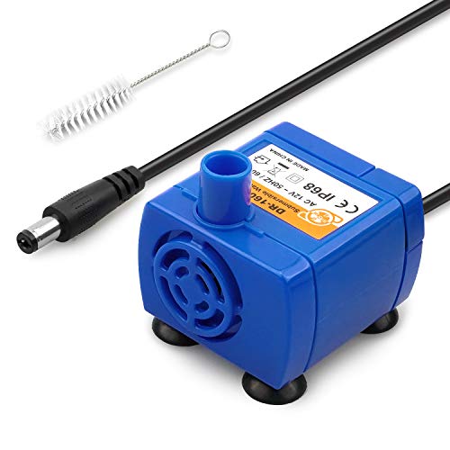 Kutoraworks Replacement Pump for Veken 84 oz Cat Water Fountain and isYoung 54 oz Cat Fountain with Cleaning Brush