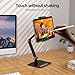 UPERFECT Adjustable Tablet Stand, 360° Swivel & 180° Tilt, Foldable Arm Holder for 4.7–18'' iPhone/iPad/Tablet/Monitor, Aluminum Alloy, Black