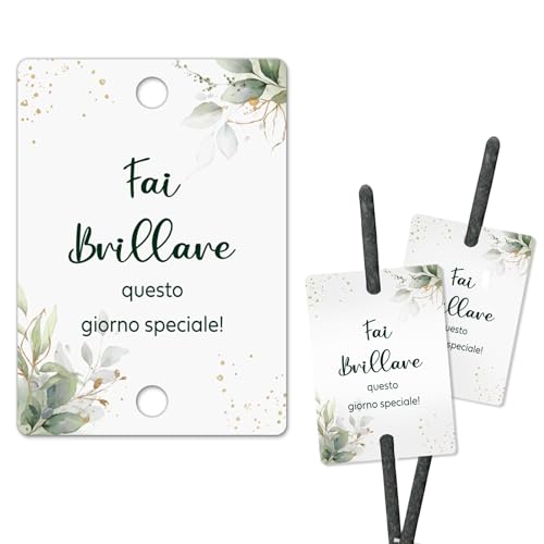 Etichette Scintille Luminose Matrimonio, Cartoncini per Stelline Scintillanti Stelle Filanti Matrimonio Nozze Sposi Taglio Torta Anniversario Compleano Decorazioni(100pz-Foglia Verde)