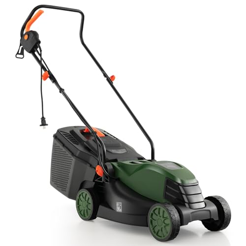 DORTALA Lawn Mower, Corded 14" Electric Push Mower, 3-Position Cutting