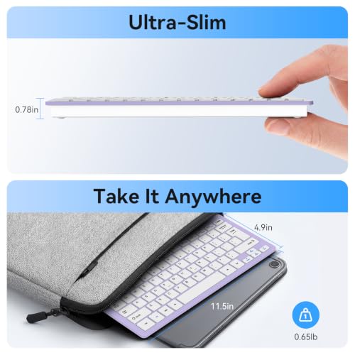 Image of TECKNET Wireless Keyboard and Mouse Combo, Mini Cordless Computer Keyboard and Mouse Set 2.4GHz, Silent Adjustable 1600 DPI, Quiet Click, Lag-Free for Computer, Laptop, PC, Windows, Mac, Chrome OS