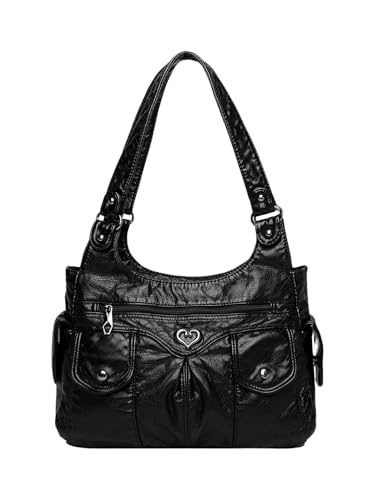 SHENHE Women's Y2k Purse Handle Shoulder Bag PU Leather Punk Purses Bags