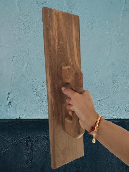 Image of Snevil Trowel Mason Tool for Plastering and Cement Work | Teak Wood | Handmade Tool for Gardening and DIY Work (18 x 4.5 inches)