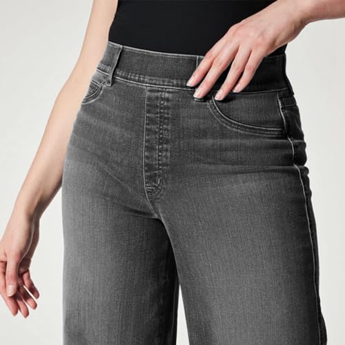 Wide Leg Jeans for Women Trendy Stretch Straight Leg Elastic High Waisted Denim Pants Baggy Pull On Jeans for Women4