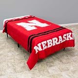College Covers Everything Comfy Nebraska Cornhuskers Reversible Big Logo Soft and Colorful Comforter, Queen