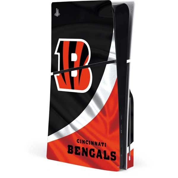 Skinit Decal Gaming Skin Compatible with PS5 Slim Disk Console - Officially Licensed NFL Cincinnati Bengals Design