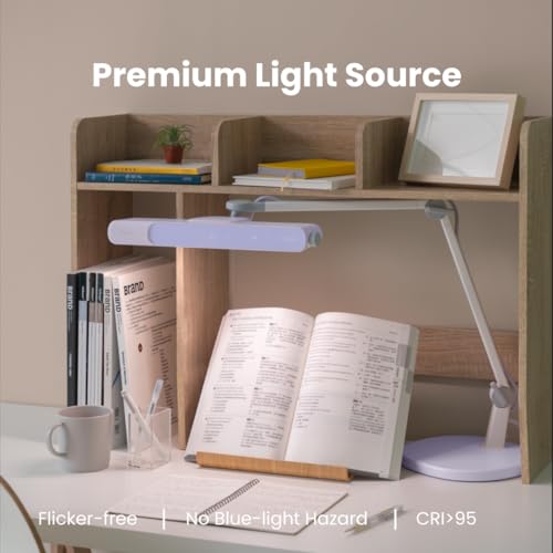 Image of BenQ MindDuo 2 Kids Study Lamp (Purple), Wide & Even Illumination, Auto Dimming, Brightness & Color Adjustment, Presence Detection