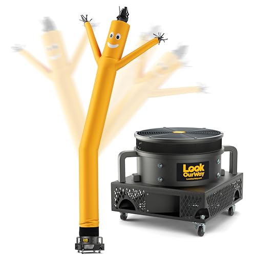 LookOurWay Air Dancers Wacky Waving Inflatable Tube Man Set - 20 Feet Tall Inflatable Dancing Man with Blower for Business Advertising - Yellow