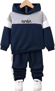 Kiditude Baby Two-Piece Tracksuit Set, Navy Blue and Grey Color Block Hooded Sweatshirt with Jogger Pants, Cotton Blend At... Price In India
