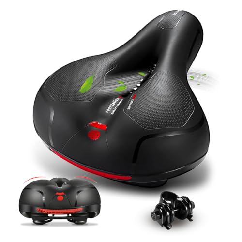 Selim Bicicleta Confortável Gel Molas Largo Fita Refletiva Selin Bike Banco Segurança Bicicleta Ergo