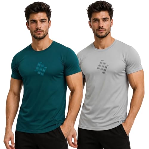 Image of 3Colors Men's Active Polyester T-Shirt | Quick Dry Gym Workout Tee | Stretch Sports Round Neck Running T-Shirt-STEPUP LINE