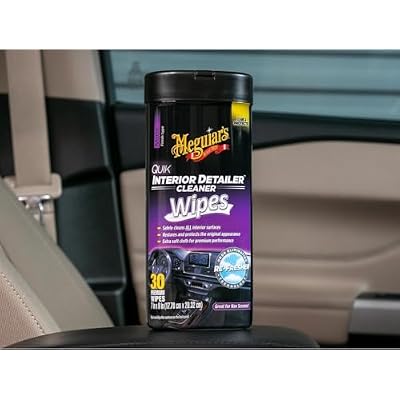 Meguiar's Quik Interior Detailer Wipes, Cleans, Protects & Refreshes All Car Surfaces, 30 Ct