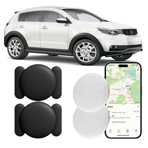 GPS Tracker for Vehicles, 2PCS Real Time GPS Tracker, Work with Find My (iOS Only), MINI Magnetic Car Tracker Device Hidden, No Monthly Fee, Waterproof Vehicle Tracker