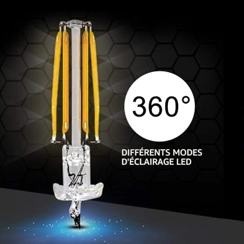 EXTRASTAR Lot de 10 4W Ampoule de Filament LED E14 470LM Flamme Bougie 2700K Blanc Chaud, Non-Dimmable, Angle de Faisceau 360° – vue 6