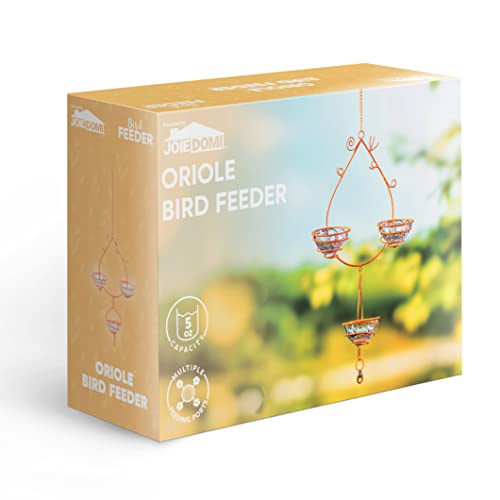 Joiedomi Oriole Hanging Metal Bird Feeder For Outdoor Jelly And Oranges, Detached Bowl Design Birdfeeder, Orange Fruit Drinking Grape Container Bird Feeder For Backyard, Garden, Outside #TOP6
