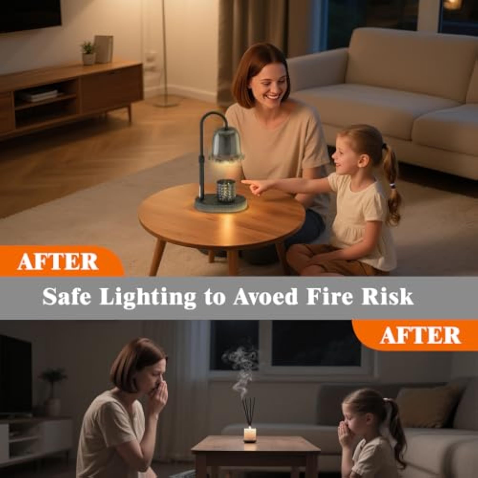 Flameless Dimmable Candle Warmer Lamp with Timer