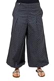 FANTAZIA - Pantalón étnico ancho con rizo derecho gris Damho – Talla S a XXXL – 100% algodón – Gris – Estival – Cómodo y original – creado en Francia, fabricación ética desde 2004. gris XXL