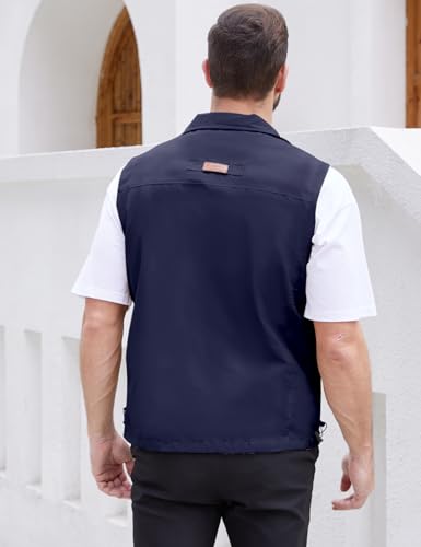 Gihuo Men'S Golf Lightweight Photo Vest Fishing Travel Safari Vest Softshell Causal Sleeveless Jacket Outerwear thumb #4