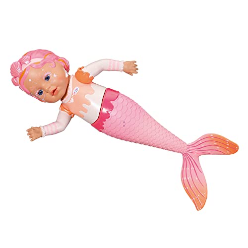 BABY born Zapf Creation 835326 My First Mermaid 37cm -Meerjungfrau Badepuppe, bewegliche Arme und Beine, schwimmt durchs Wasser, wasserdicht und ohne Batterien verwendbar, Black