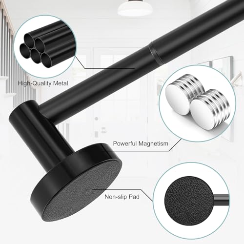 Htzon 2Pack Black Magnetic Curtain Rod,Magnetic Curtain Rod thumb #7
