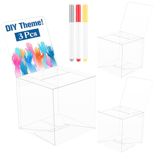 Boîte à tombolas et suggestions transparente pour collecte de dons et tickets