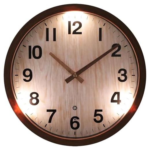 LOMANDA Night Light Wall Clock, 12Inch Silent Large Display Luminous Wall Clock, Battery Operated Wall Clock for Bedroom, Living Room, Kitchen, Office